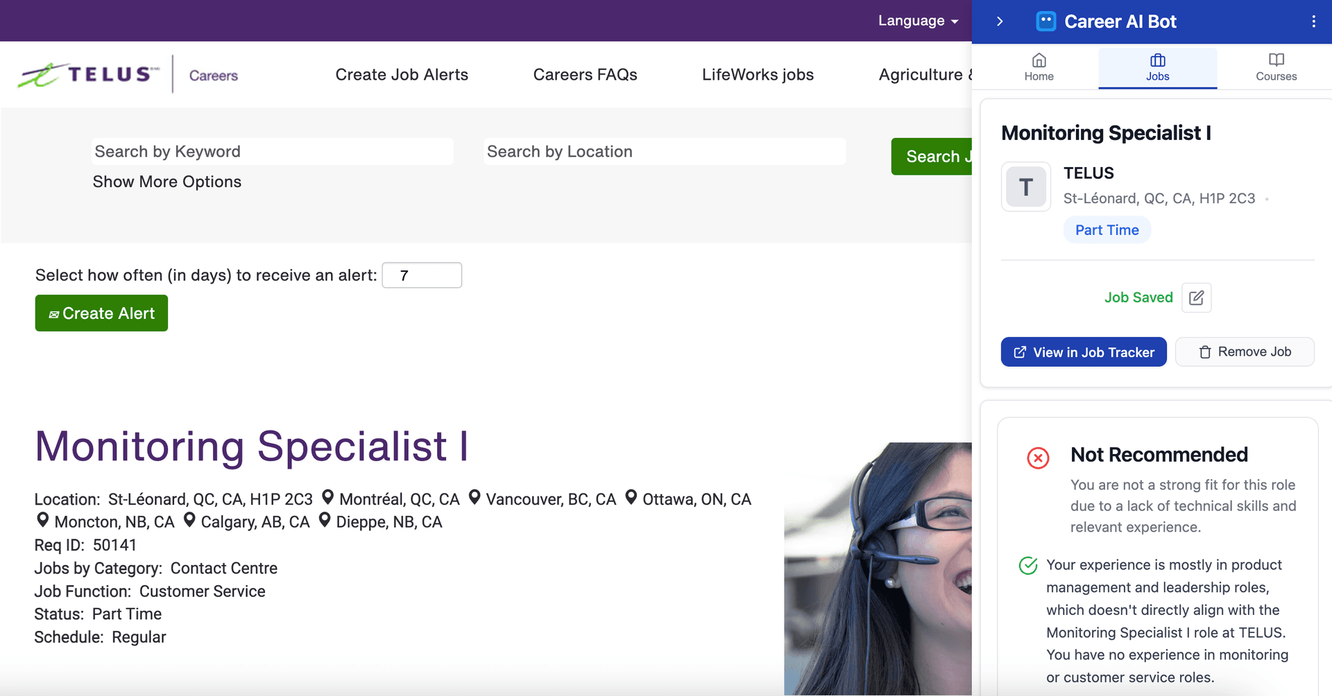 Save jobs from company career pages